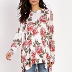 Show Me Your Mumu Bonfires Sweater Cora Louisa Knit Roses Print Size Large